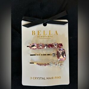 Set a 3 Bella rhinestone hair pins, pink tones new